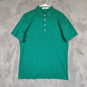Criquet Polo Shirt Adult Extra Large Green Casual Pockets Golf Golfer Solid Men